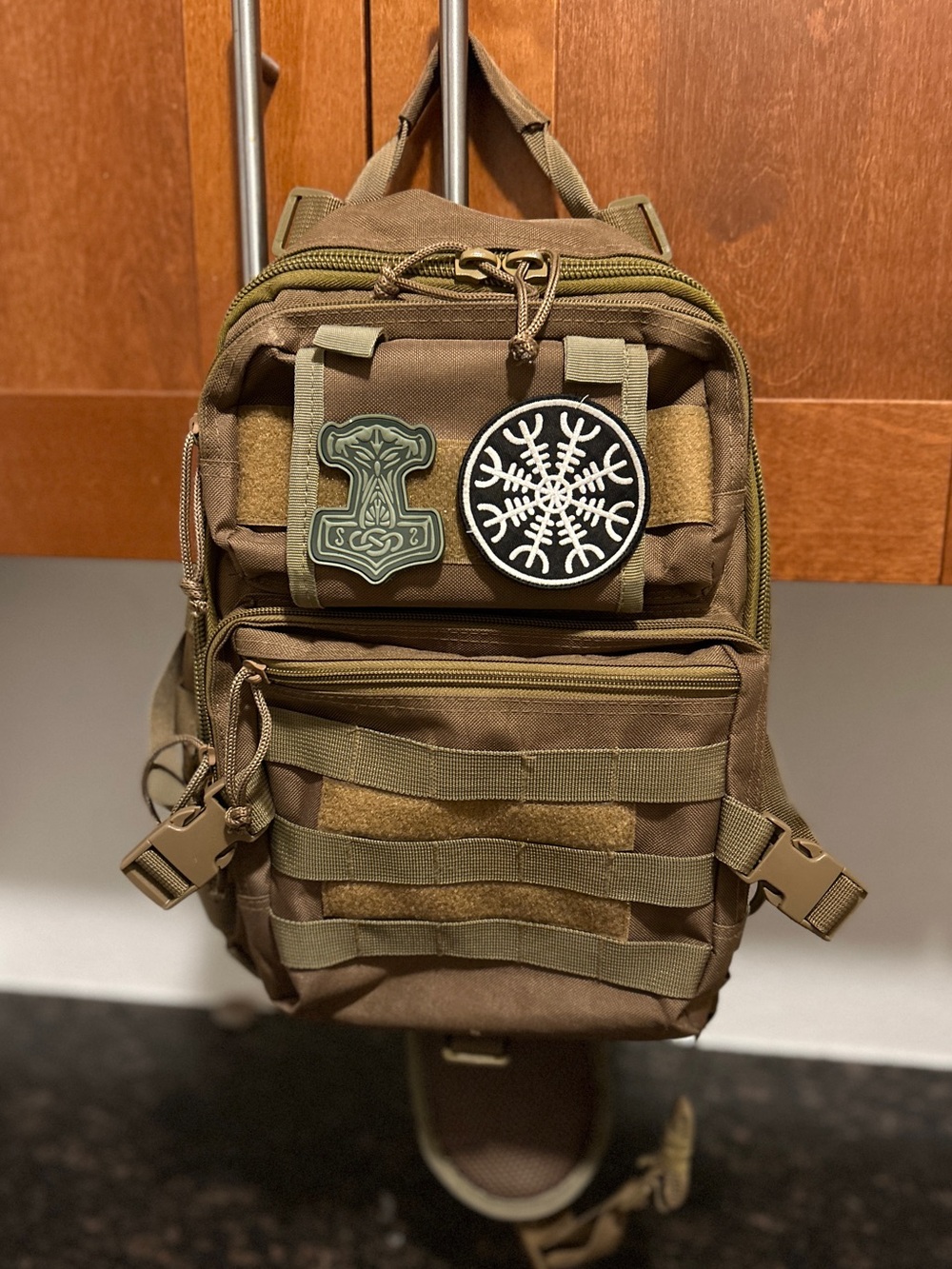 Tactical Sling Bag / EDC Crossbody Pack + Viking Morale Patches